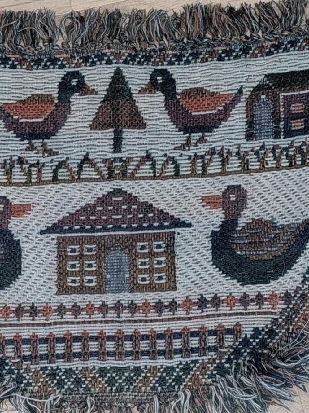 Vintage Duck Covered Bridge Woven Tapestry Table Mat Placemat 26x17